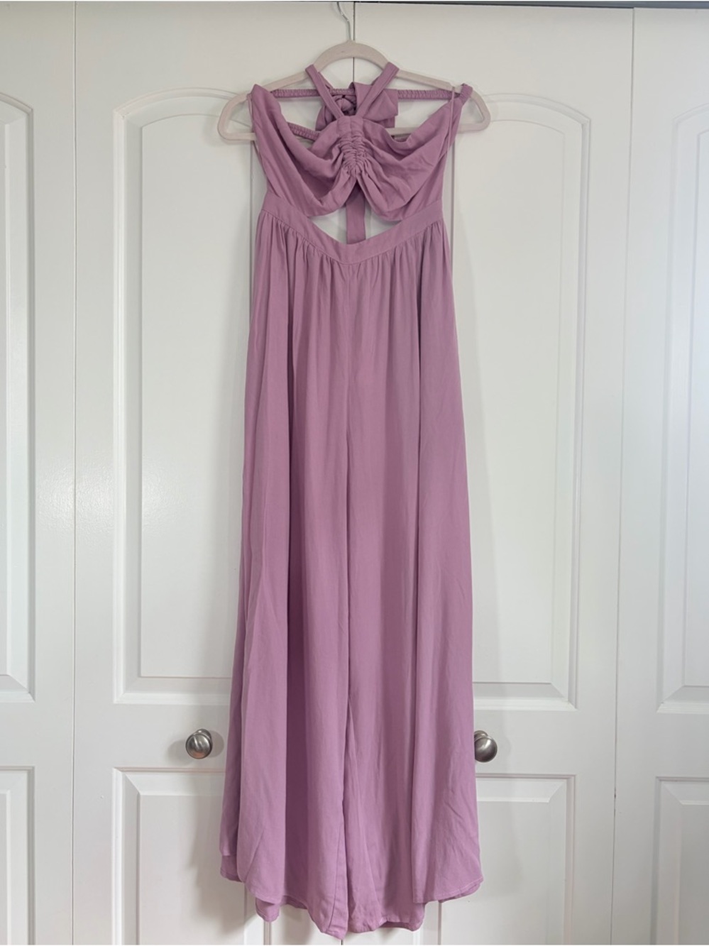 Miou Muse size M Purple Flowy Jumpsuit w/Elastic back NWT